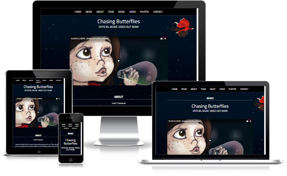 Overall & Nergens website op verschillende devices