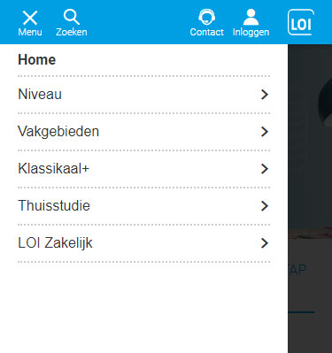 Menu loi.nl mobiel2
